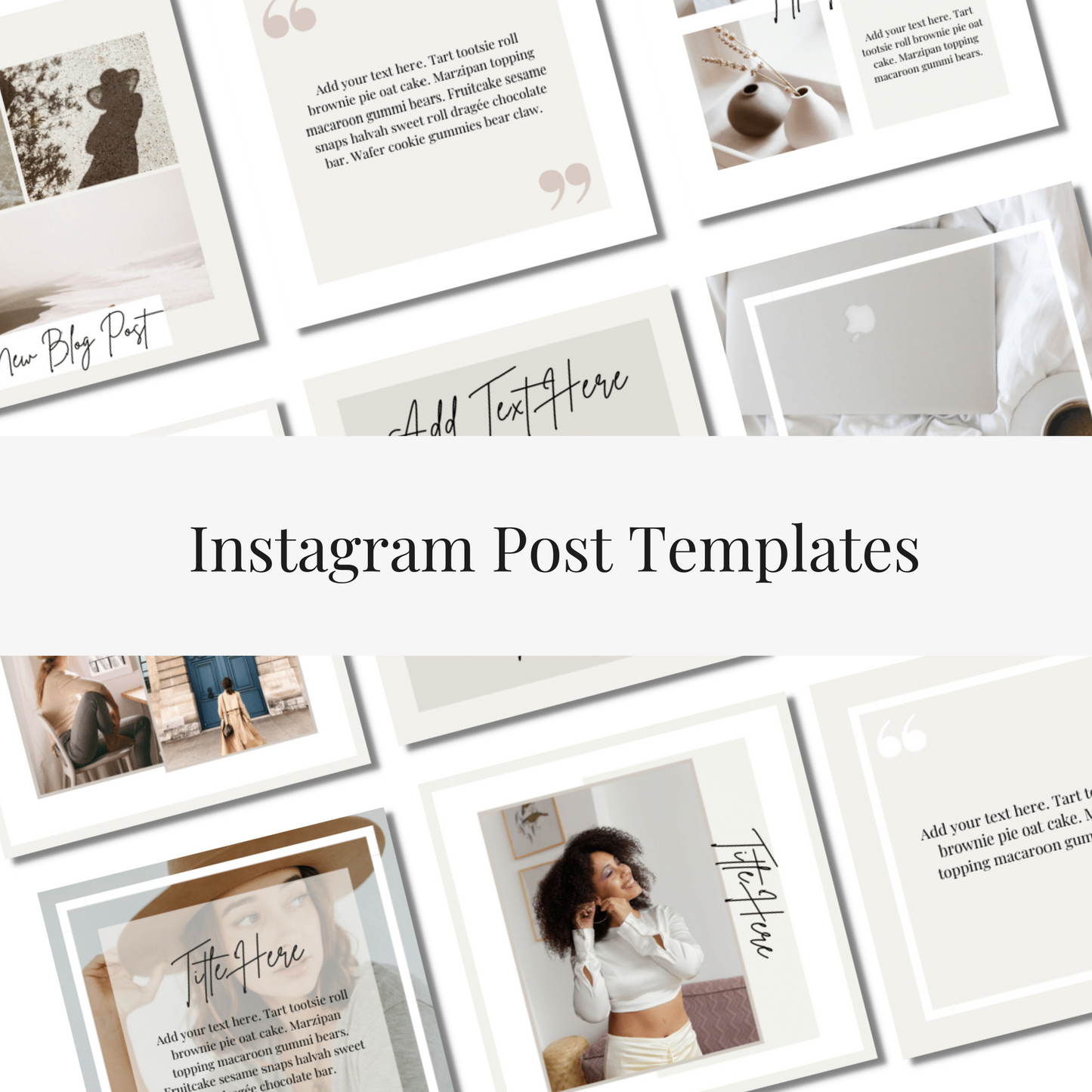 Neutral Instagram templates professionally designed in Canva and easily customizable using a free Canva account. Create consistent content for social media with done-for-you instagram templates. Design your instagram grid purposefully with a dream, neutral aesthetic that captivates your audience’s attention. Create share worthy content that promotes your brand and sells your services. 