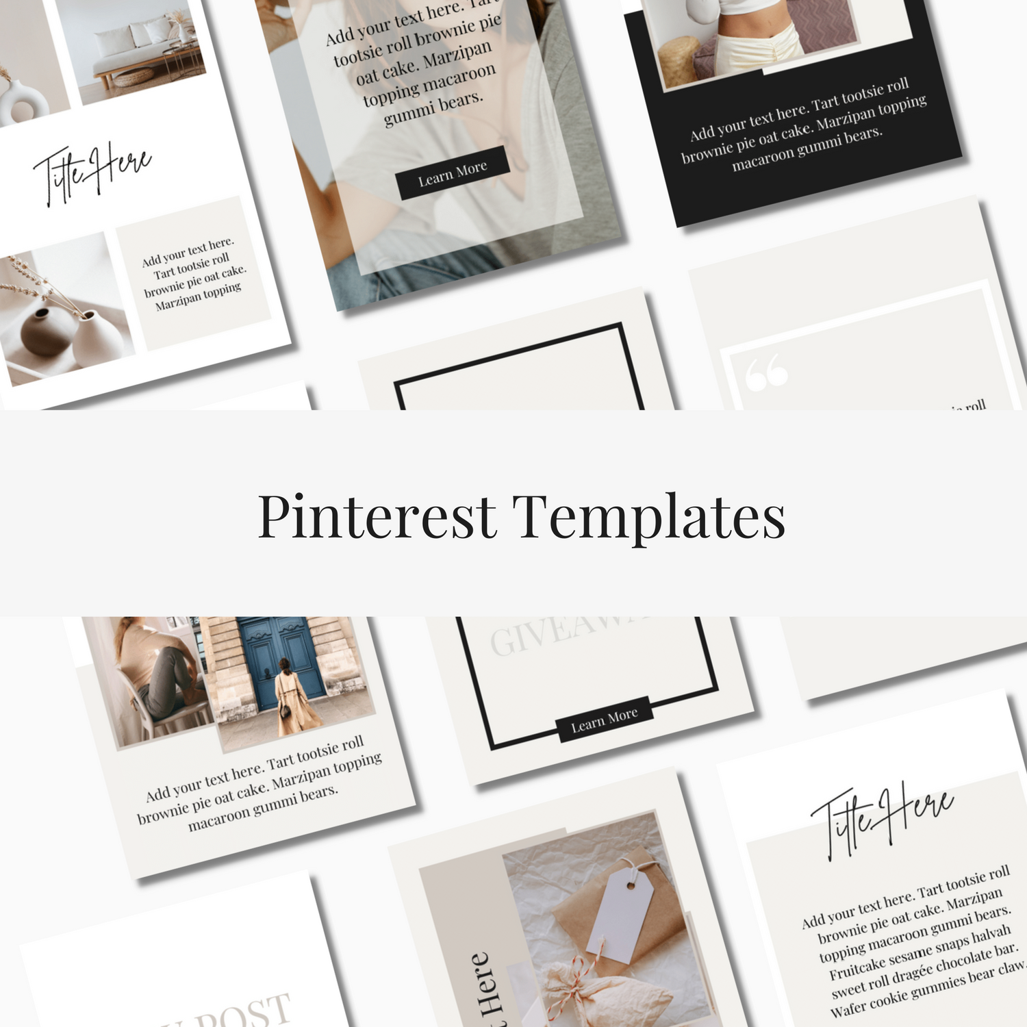 Neutral Pinterest templates professionally designed in Canva and easily customizable using a free Canva account. Create consistent content for social media with done-for-you Pinterest templates. Design your Pinterest page purposefully with a dreamy, neutral aesthetic that captivates your audience’s attention. Create share worthy content that promotes your brand and sells your services. 
